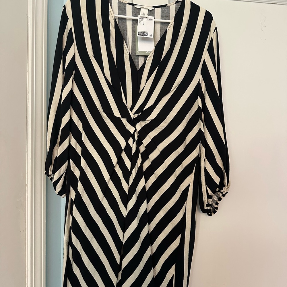 Black and White Striped Dress